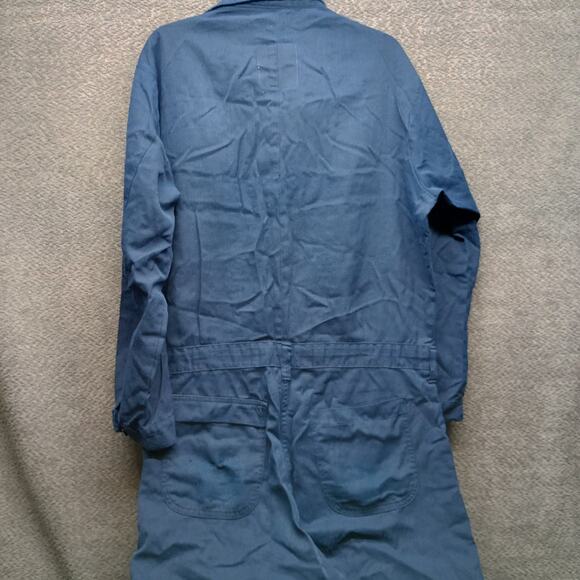 Men Flame Resistant FR Long Utility Coverall Blue - Picture 2 of 15